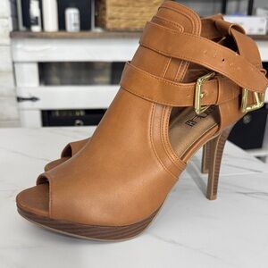 Mossimo Supply Co. Brown Peep-Toe Heels